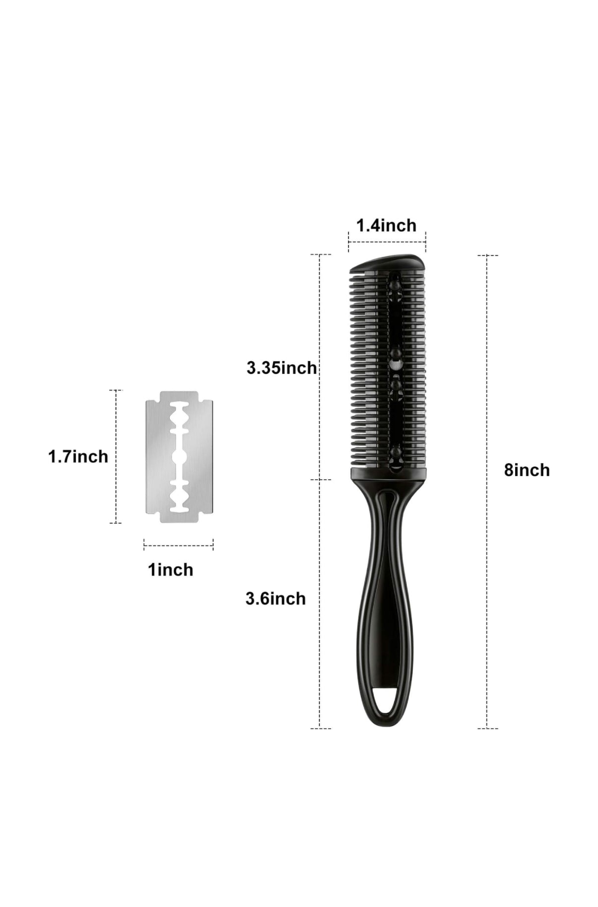 Razor thinning comb with blades