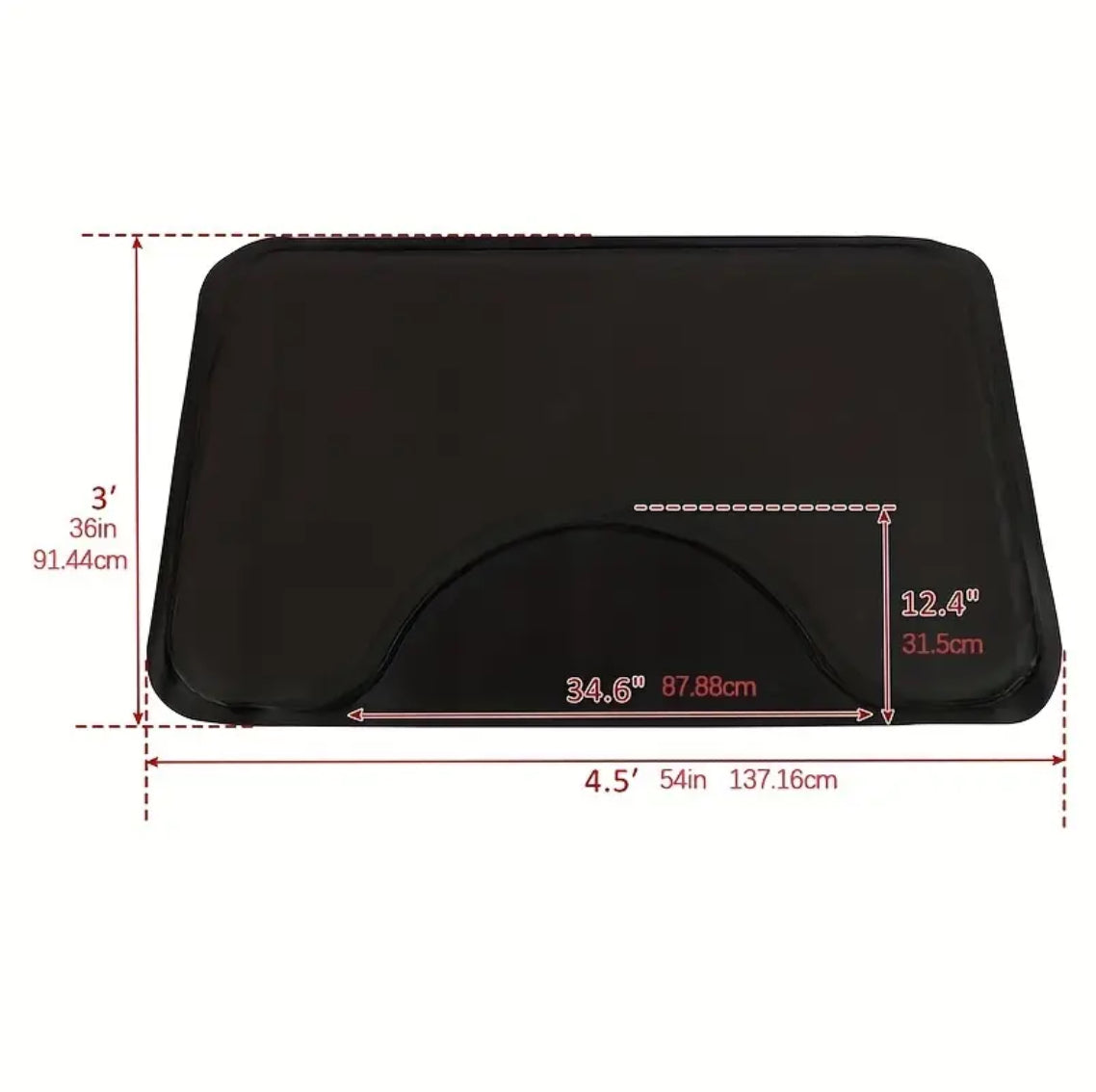 3ft x 4.5ft x 1/2in PVC NBR black antifatigue salon mat Rectangle & Half Moon