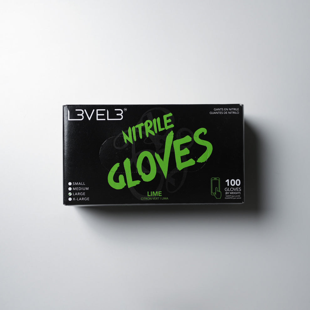 (Lime) L3VEL3 Professional NitProfessional Nitrile Gloves – 100 Pack