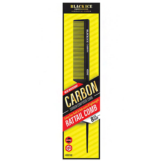 BlackIce Professional Carbon Rat Tail Comb 8.5"